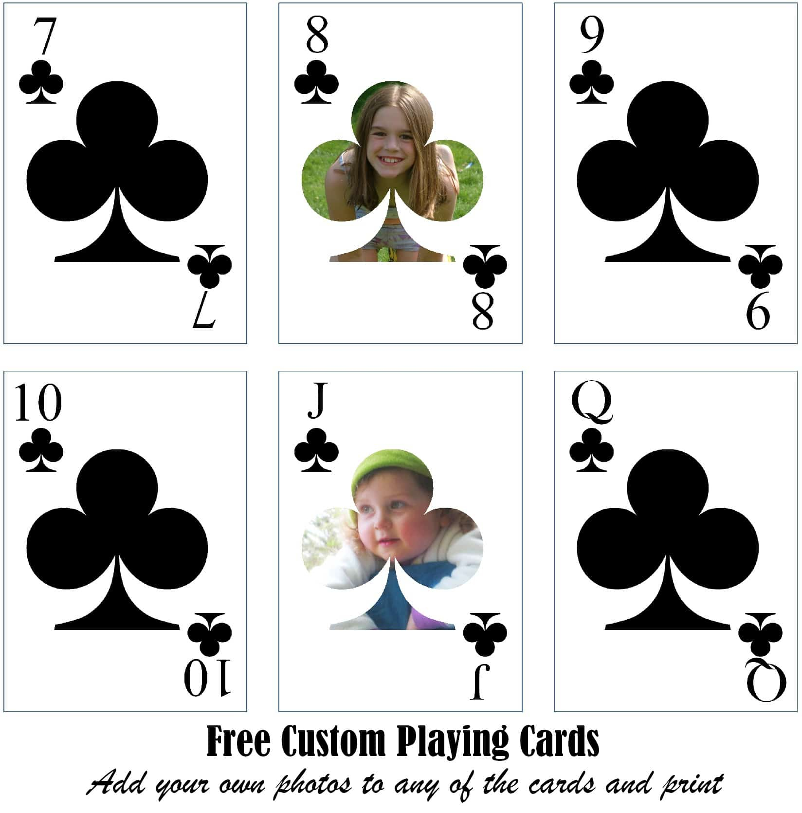 Free Printable Custom Playing Cards | Add Your Photo And/or Text Within Custom Playing Card Template