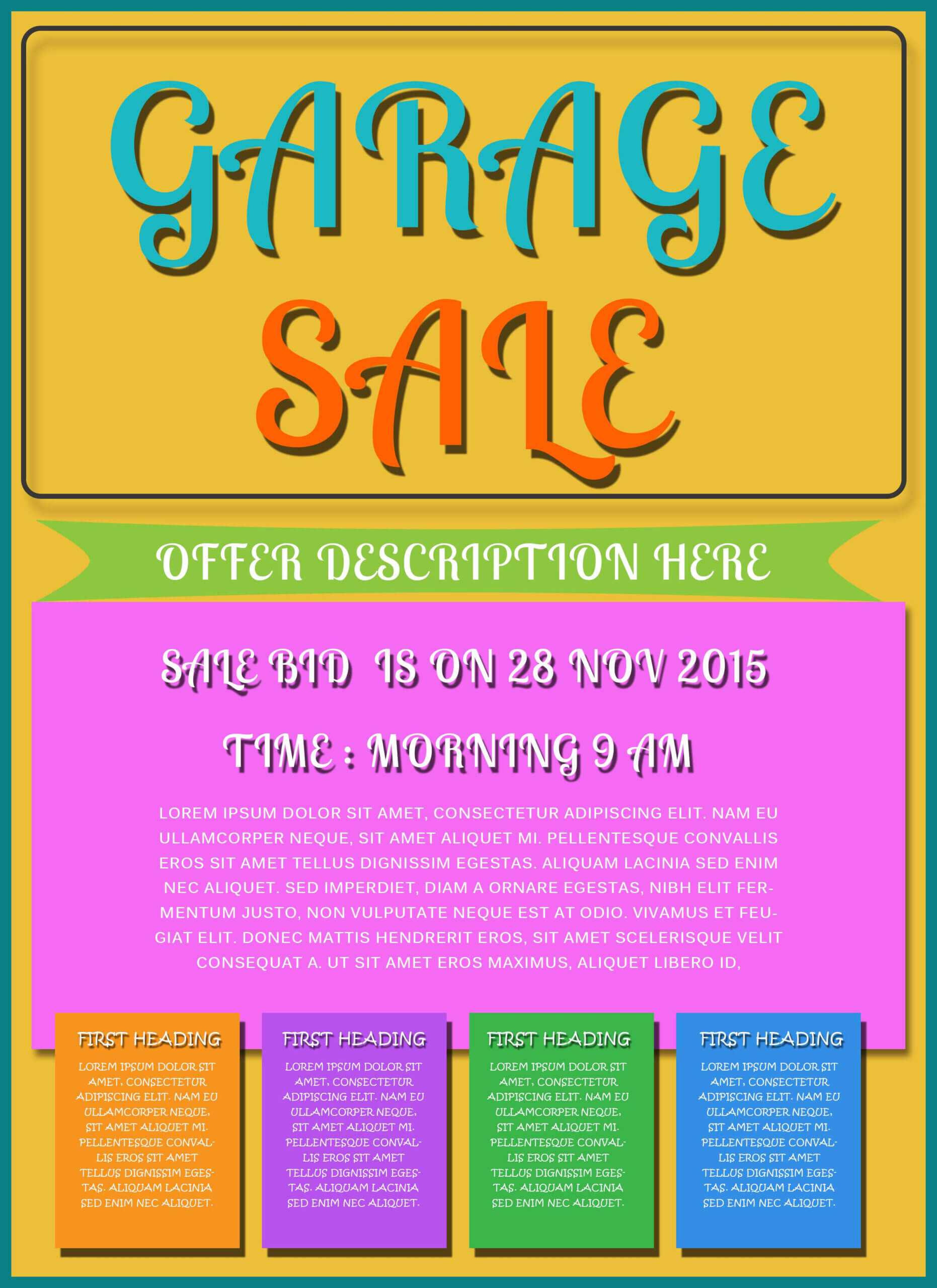 Free Printable Garage Sale Flyers Templates – Attract More In Yard Sale Flyer Template Word