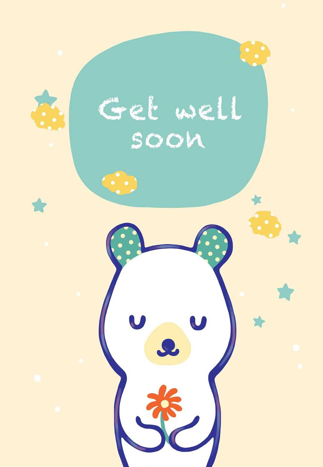 Free Printable Get Well Teddy Bear Greeting Card | Get Well In Get Well Soon Card Template