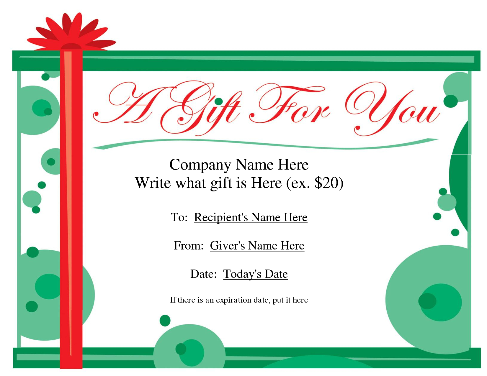 Free Printable Gift Certificate Template | Free Christmas For Christmas Gift Certificate Template Free Download