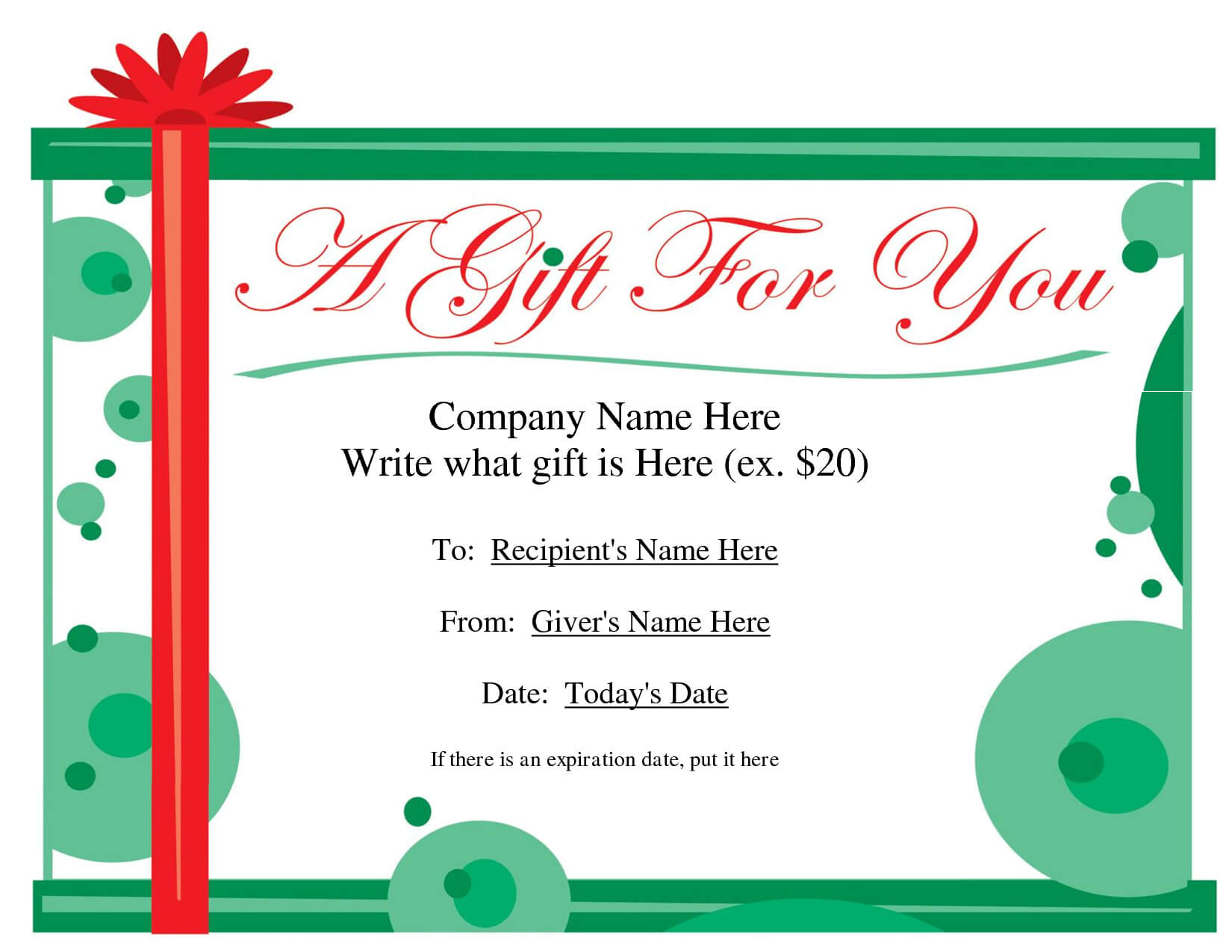 Free Printable Gift Certificate Template | Free Christmas Inside Gift Certificate Log Template