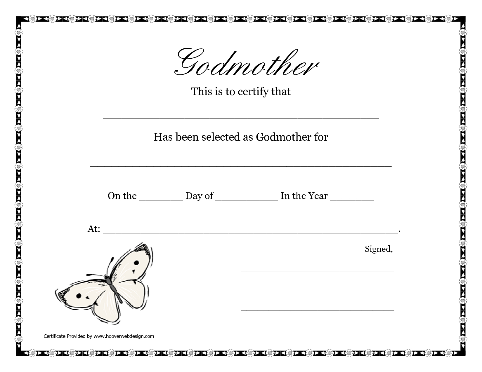 Free Printable Godparent Certificates | Printable Godmother With Regard To Walking Certificate Templates