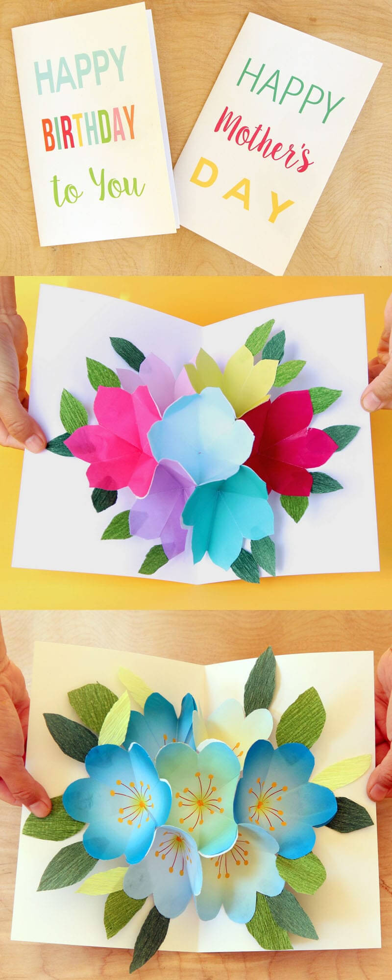 Free Printable Happy Birthday Card With Pop Up Bouquet – A Within Free Printable Pop Up Card Templates