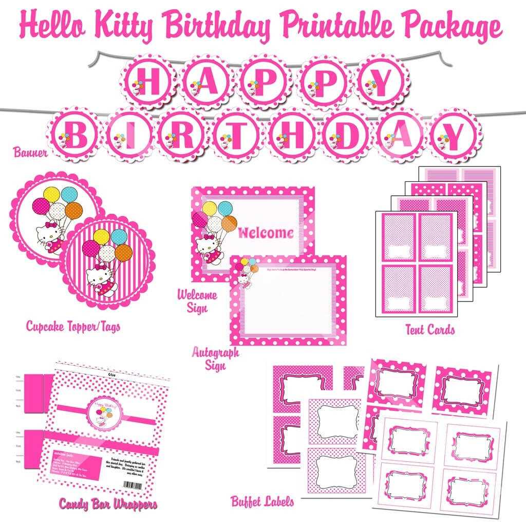 Free Printable Hello Kitty 1St Birthday Invitations With Regard To Hello Kitty Birthday Banner Template Free