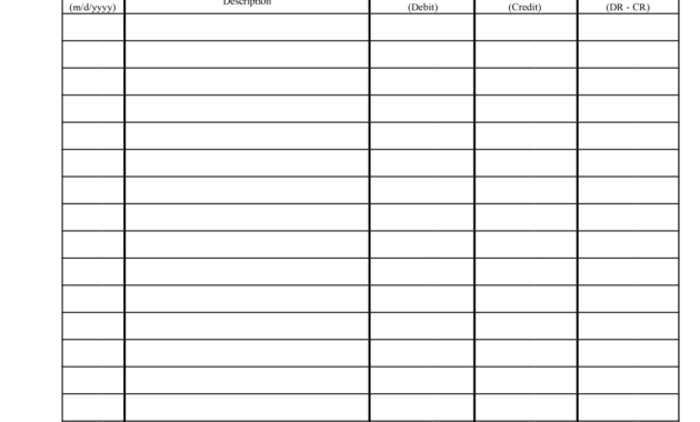 Free Printable Ledger Template | Printable Check Register intended for Blank Ledger Template