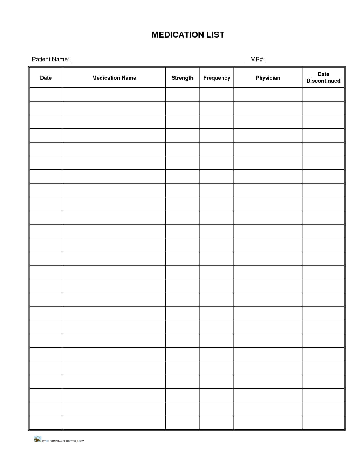 Free Printable Medication List Template – Free Download With Regard To Blank Medication List Templates