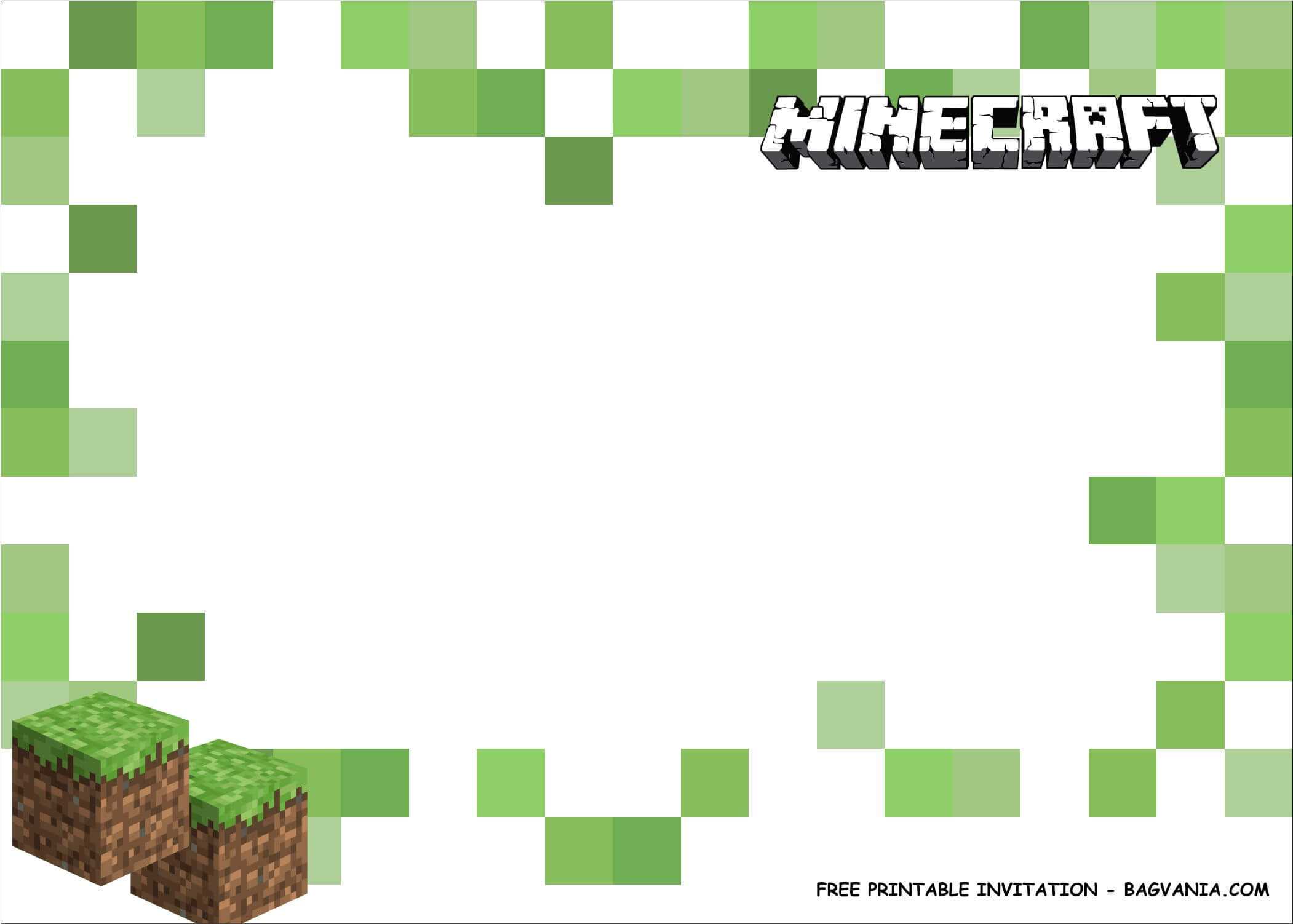 Free Printable) – Minecraft Birthday Party Kits Template Throughout Minecraft Birthday Card Template