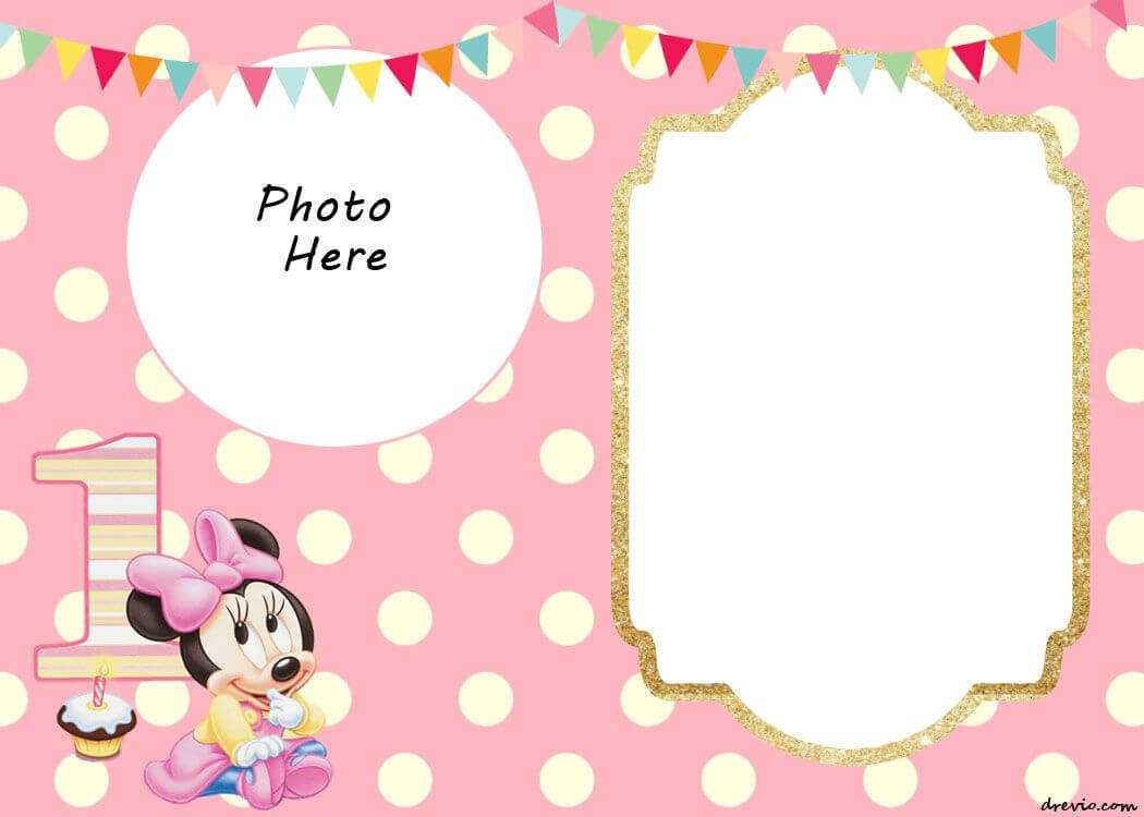 Free Printable Minnie Mouse 1St Invitation Templates Within Minnie Mouse Card Templates