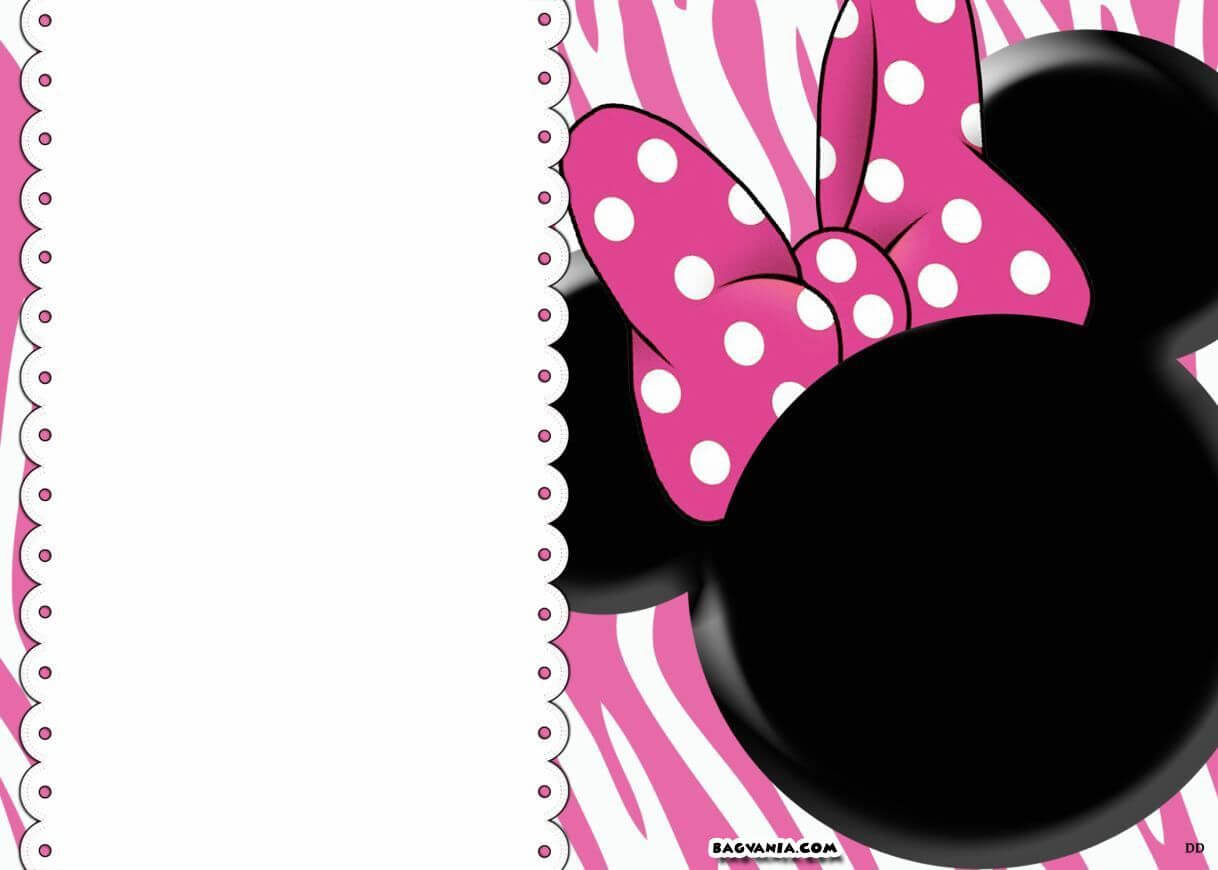 Free Printable Minnie Mouse Birthday Invitations – Bagvania Regarding Minnie Mouse Card Templates
