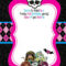 Free Printable Monster High Birthday Invitations | Monster pertaining to Monster High Birthday Card Template