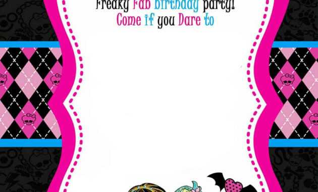 Free Printable Monster High Birthday Invitations | Monster pertaining to Monster High Birthday Card Template