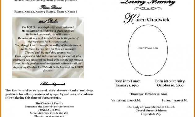 Free Printable Obituary Templates | Funeral Program Template with regard to Obituary Template Word Document