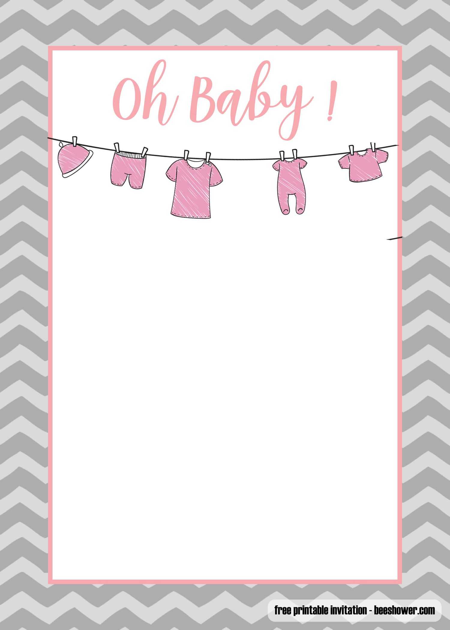 Free Printable Onesie Baby Shower Invitations Templates In Free Baby Shower Invitation Templates Microsoft Word