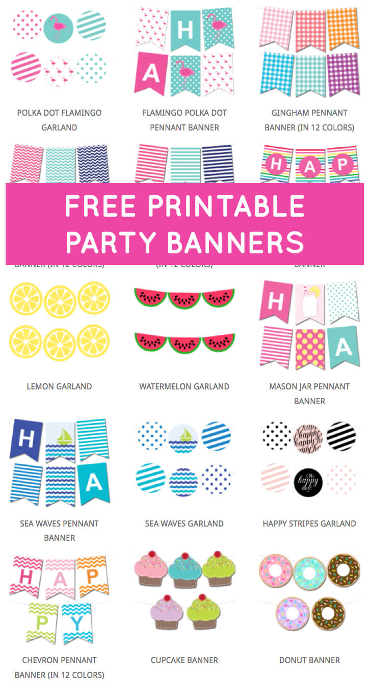 Free Printable Party Banners From @chicfetti | Free In Free Printable Party Banner Templates