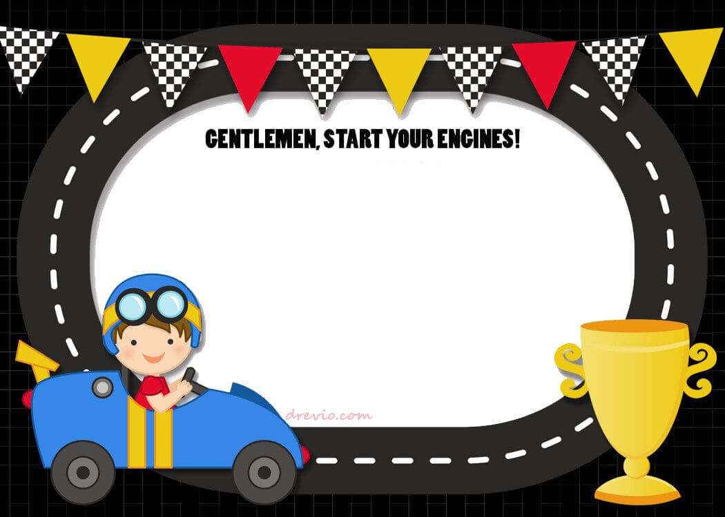 Free Printable Race Car Birthday Party Invitations – Updated For Blank Race Car Templates