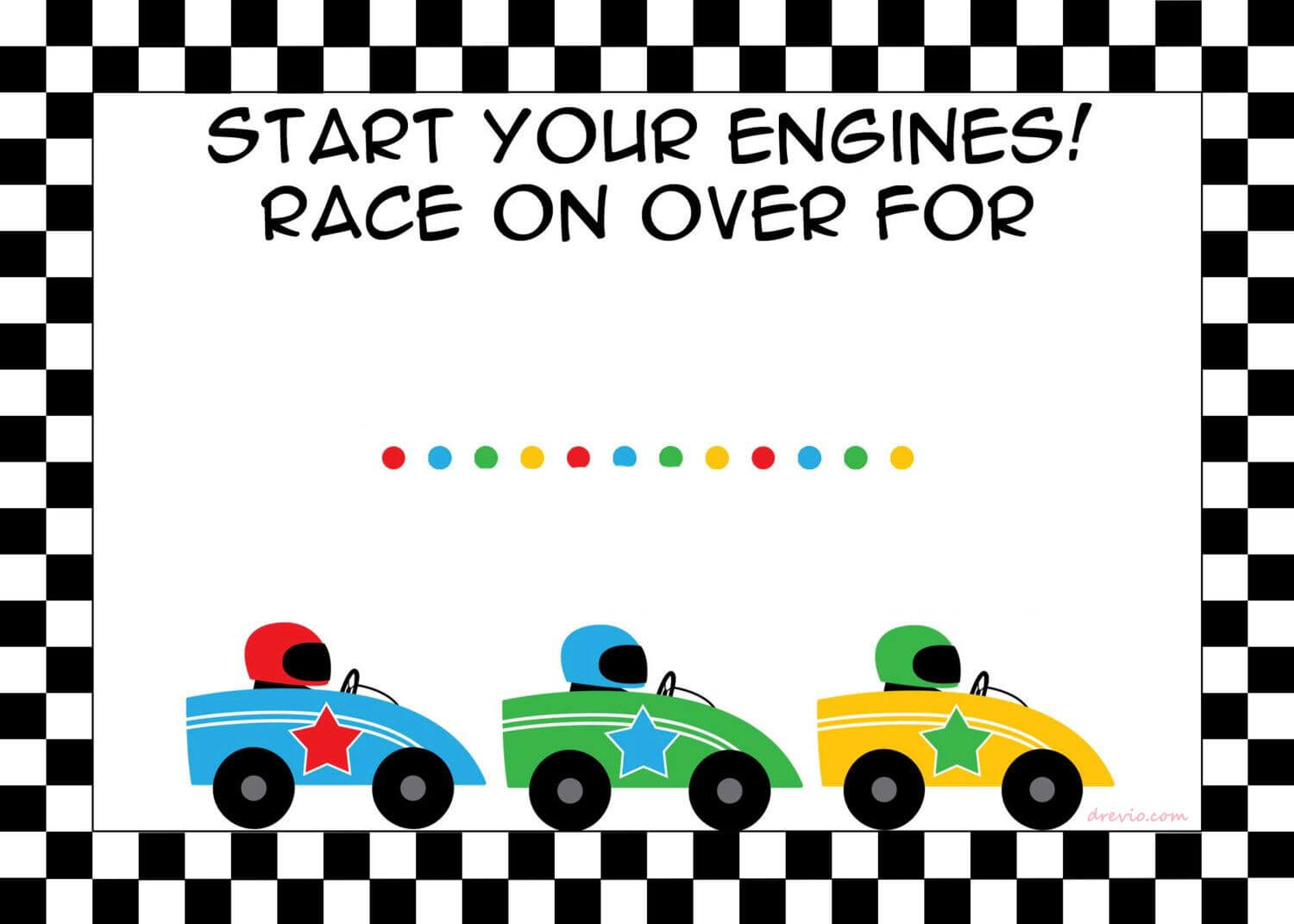 Free Printable Race Car Birthday Party Invitations – Updated For Blank Race Car Templates