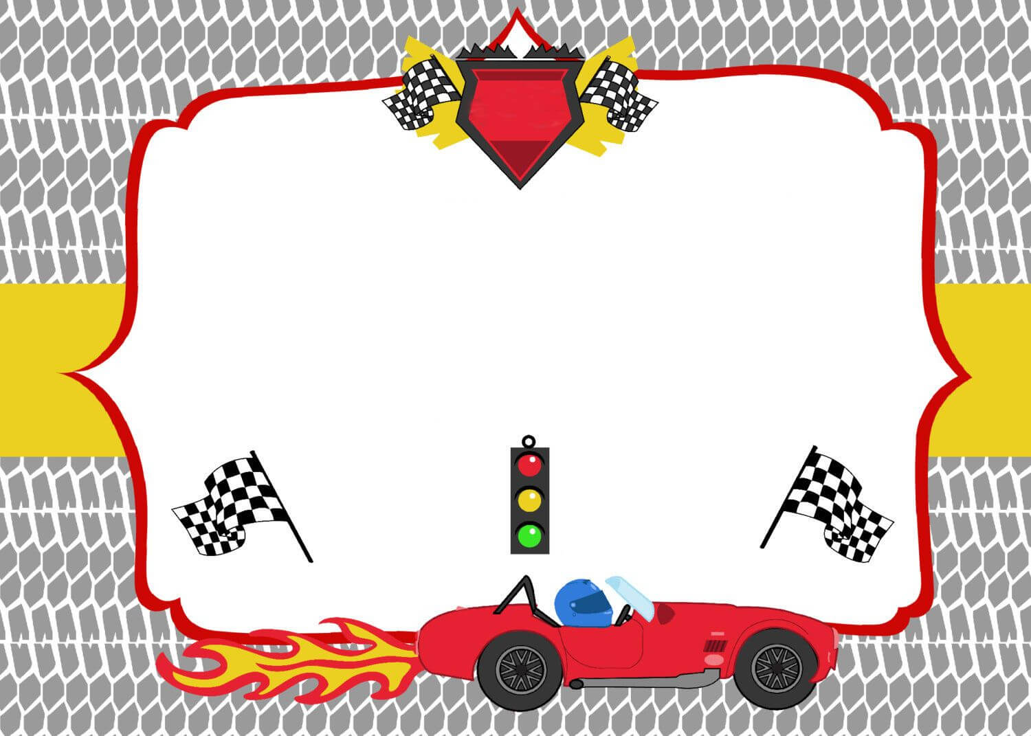 Free Printable Race Car Birthday Party Invitations – Updated With Regard To Blank Race Car Templates