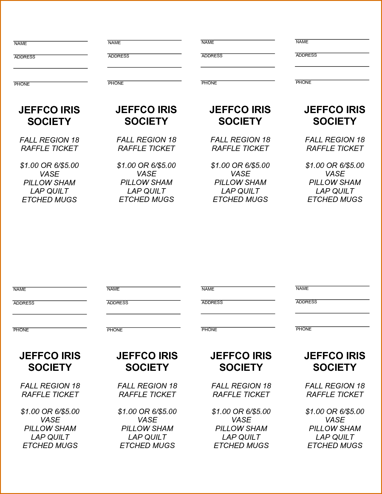 Free Printable Raffle Tickets – Free Printable Raffle Ticket Intended For Blank Parking Ticket Template