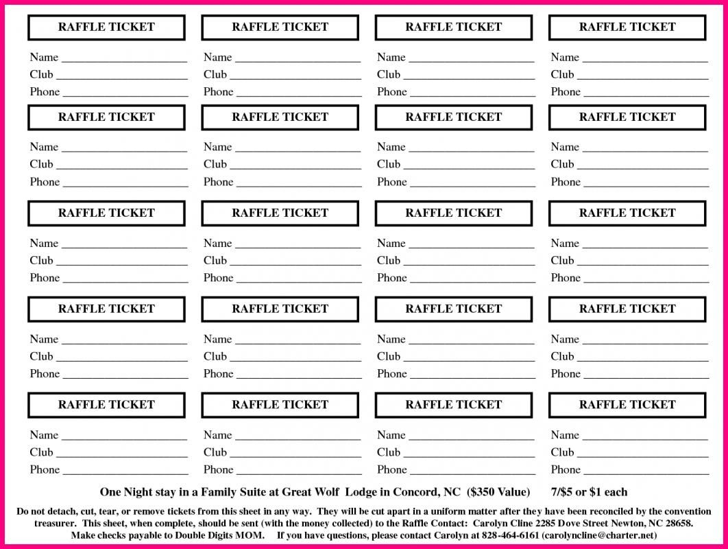 Free Printable Raffle Tickets - Free Printable Raffle Ticket With Regard To Free Raffle Ticket Template For Word