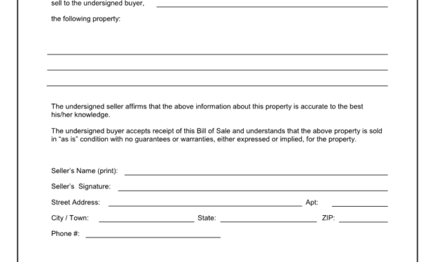 Free Printable Rv Bill Of Sale Form Form (Generic) | Sample intended for Blank Legal Document Template