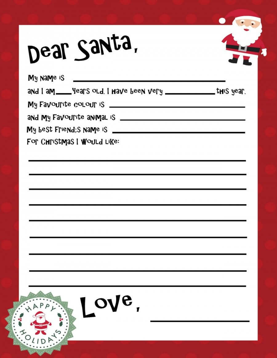 Free Printable Santa Letter Template | Santa Letter Template Regarding Santa Letter Template Word