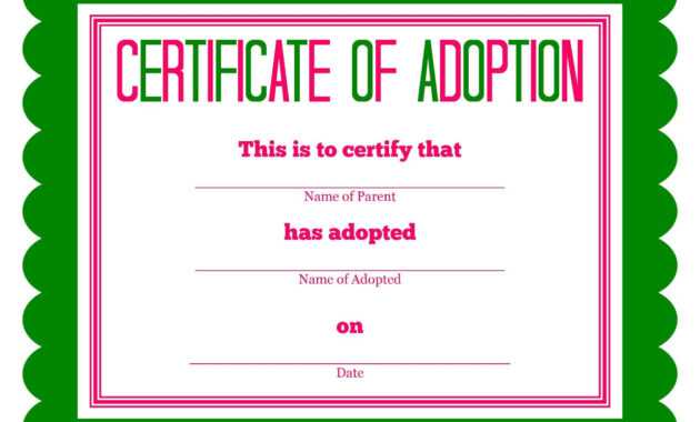 Free Printable Stuffed Animal Adoption Certificate In 2020 with Toy Adoption Certificate Template