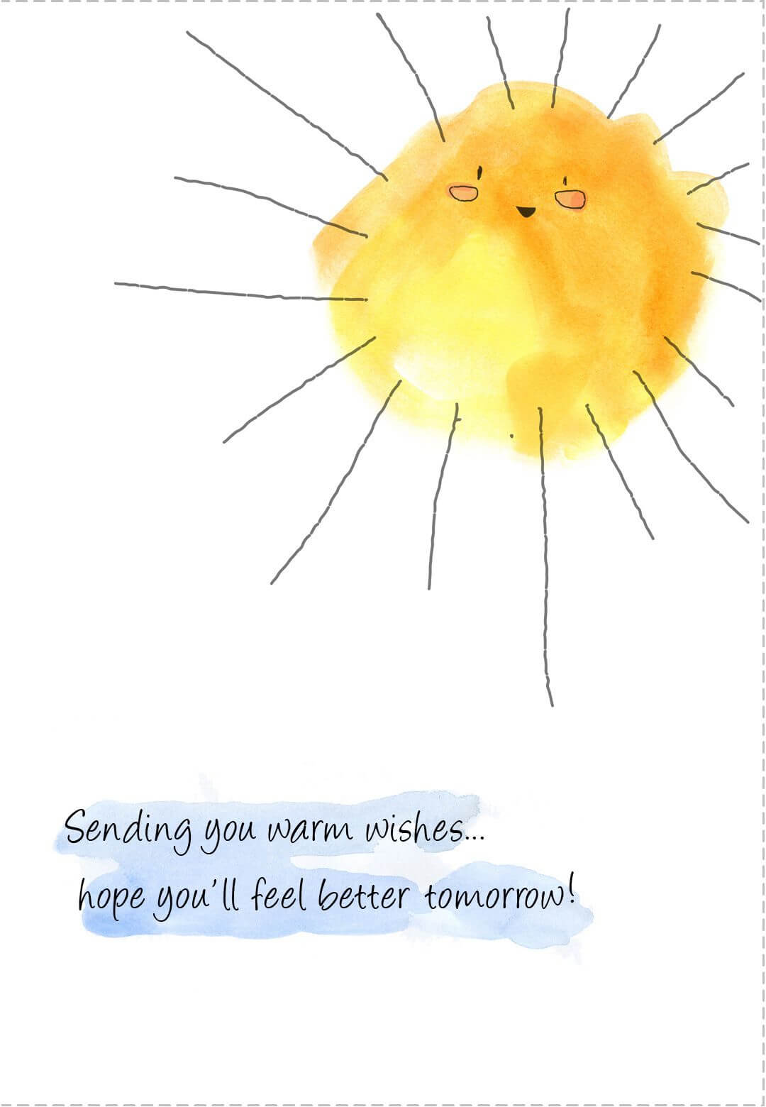 Free Printable Sunshine Greeting Card. Great For Student Within Get Well Card Template