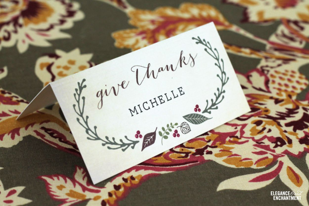 Free Printable – Thanksgiving Place Cards | Thanksgiving Pertaining To Amscan Templates Place Cards