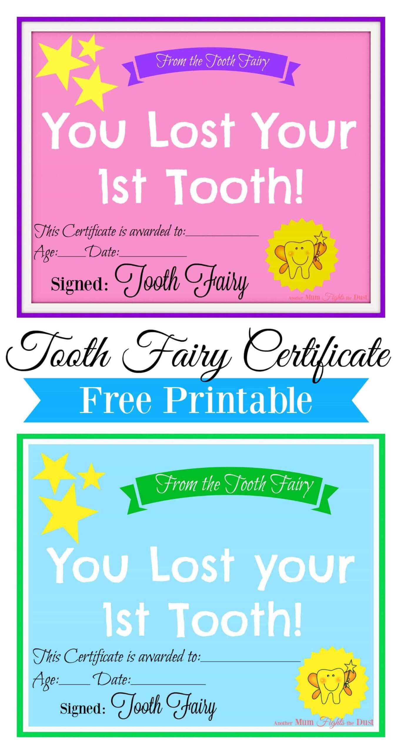 Free Printable Tooth Fairy Certificate | Tooth Fairy Within Tooth Fairy Certificate Template Free