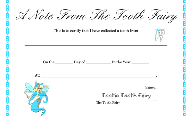 Free Printable Tooth Fairy Letter | Tooth Fairy Certificate throughout Free Tooth Fairy Certificate Template