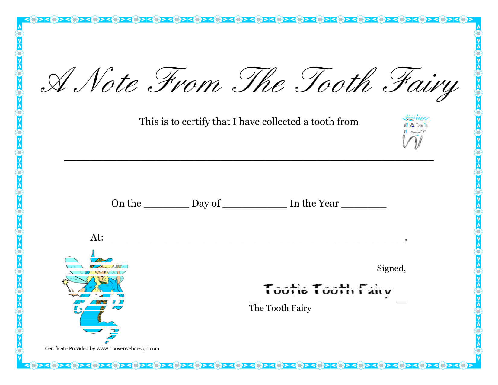 Free Printable Tooth Fairy Letter | Tooth Fairy Certificate Throughout Free Tooth Fairy Certificate Template