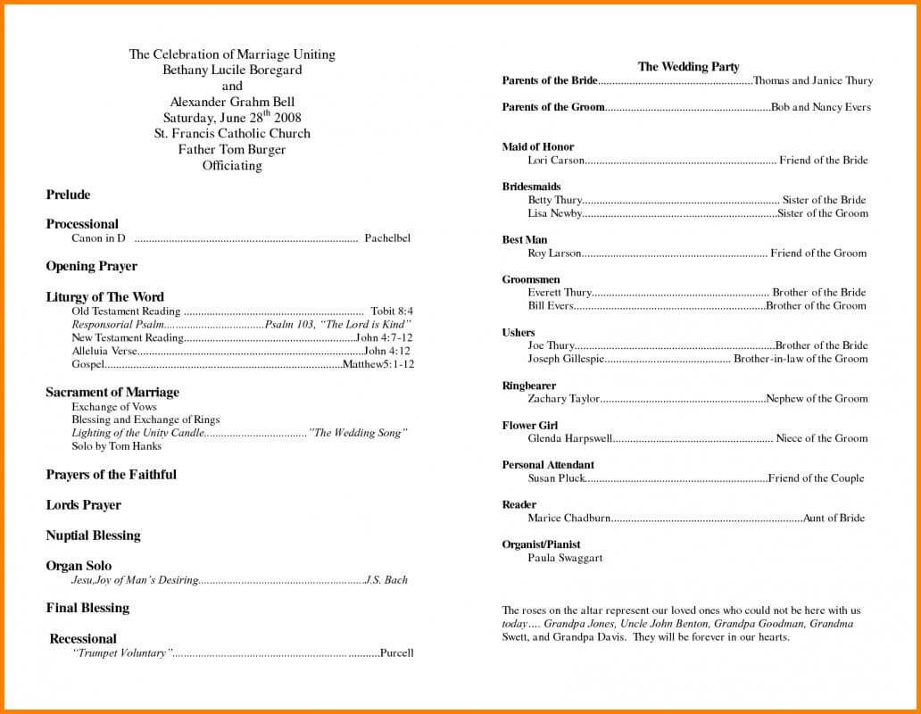 Free Printable Wedding Program Templates Word | Wedding With Free Printable Wedding Program Templates Word