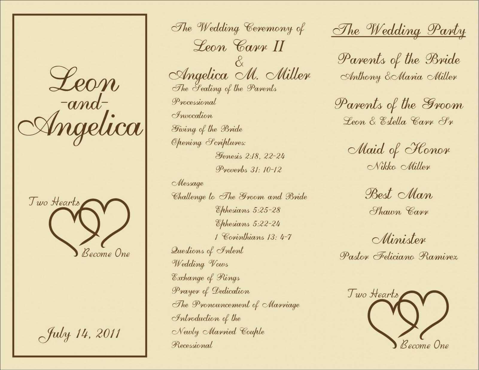 Free Printable Wedding Programs Templates | Wedding Program Inside Free Printable Wedding Program Templates Word