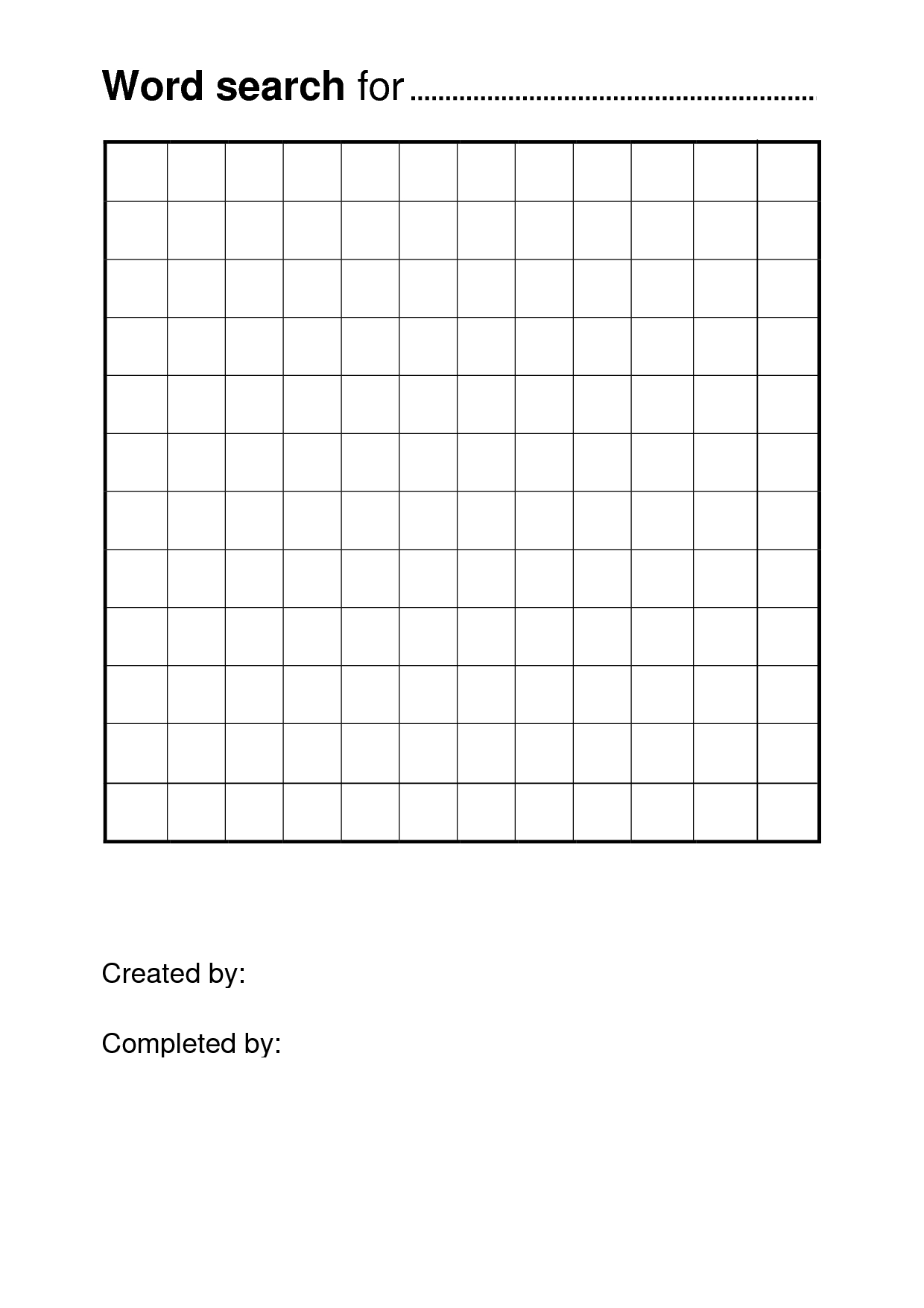 Free Printable Word Search Puzzle Templates | Free Printable Regarding Blank Word Search Template Free