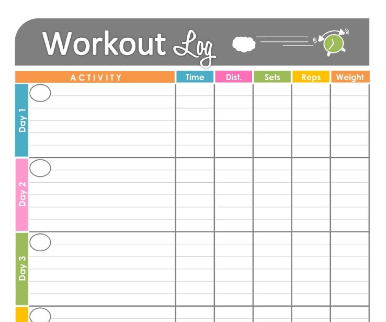 Free Printable Workout Schedule | Blank Calendar Printing Intended For Blank Workout Schedule Template