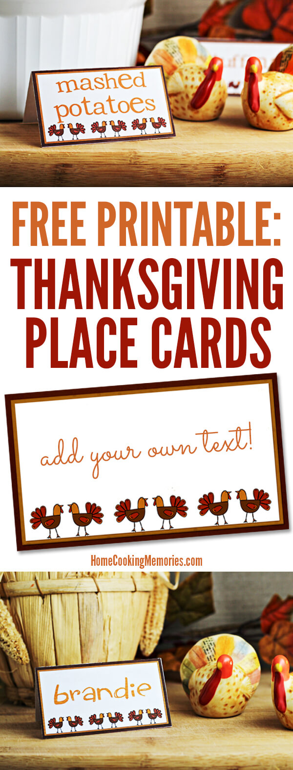 Free Printables: Thanksgiving Place Cards – Home Cooking For Thanksgiving Place Card Templates