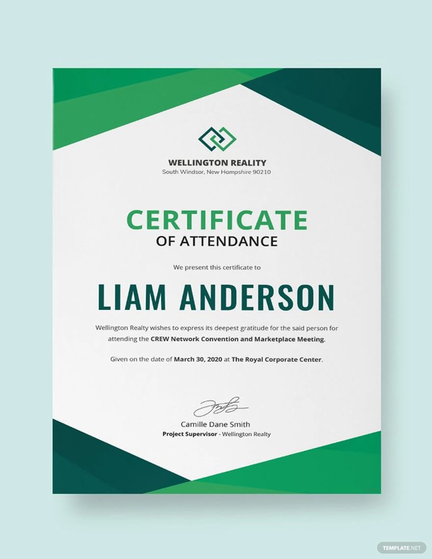 Free Program Attendance Certificate | Certificate Templates With Indesign Certificate Template