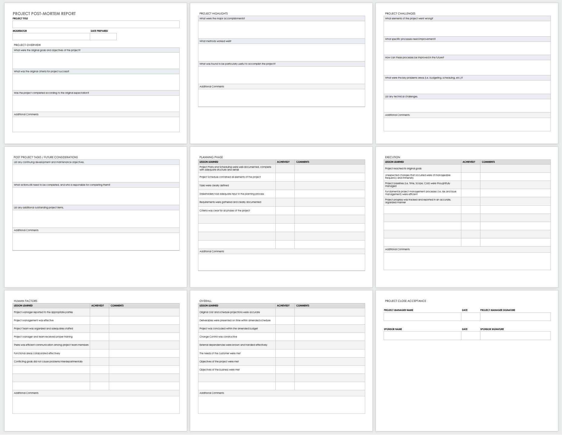Free Project Report Templates | Smartsheet Throughout Post Mortem Template Powerpoint