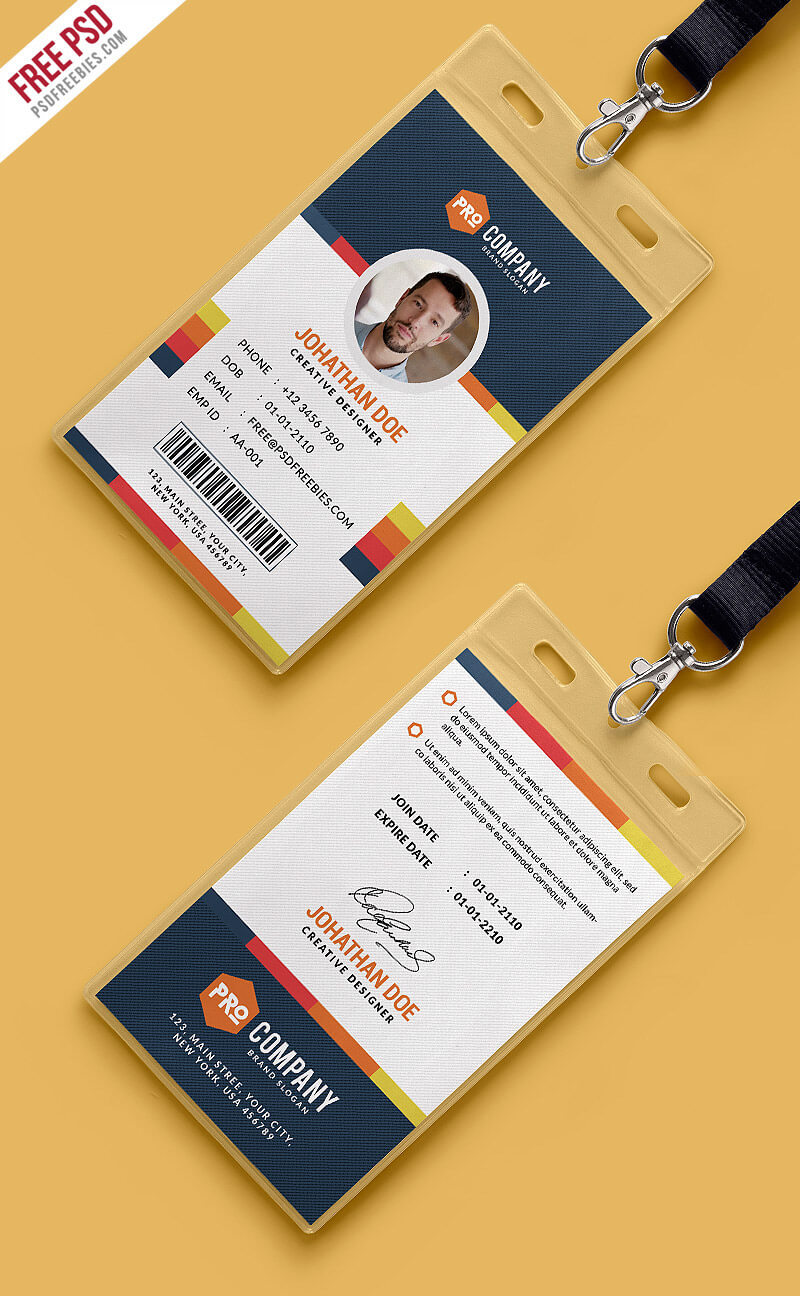 Free Psd : Creative Office Identity Card Template Psd On Behance Pertaining To Id Card Design Template Psd Free Download
