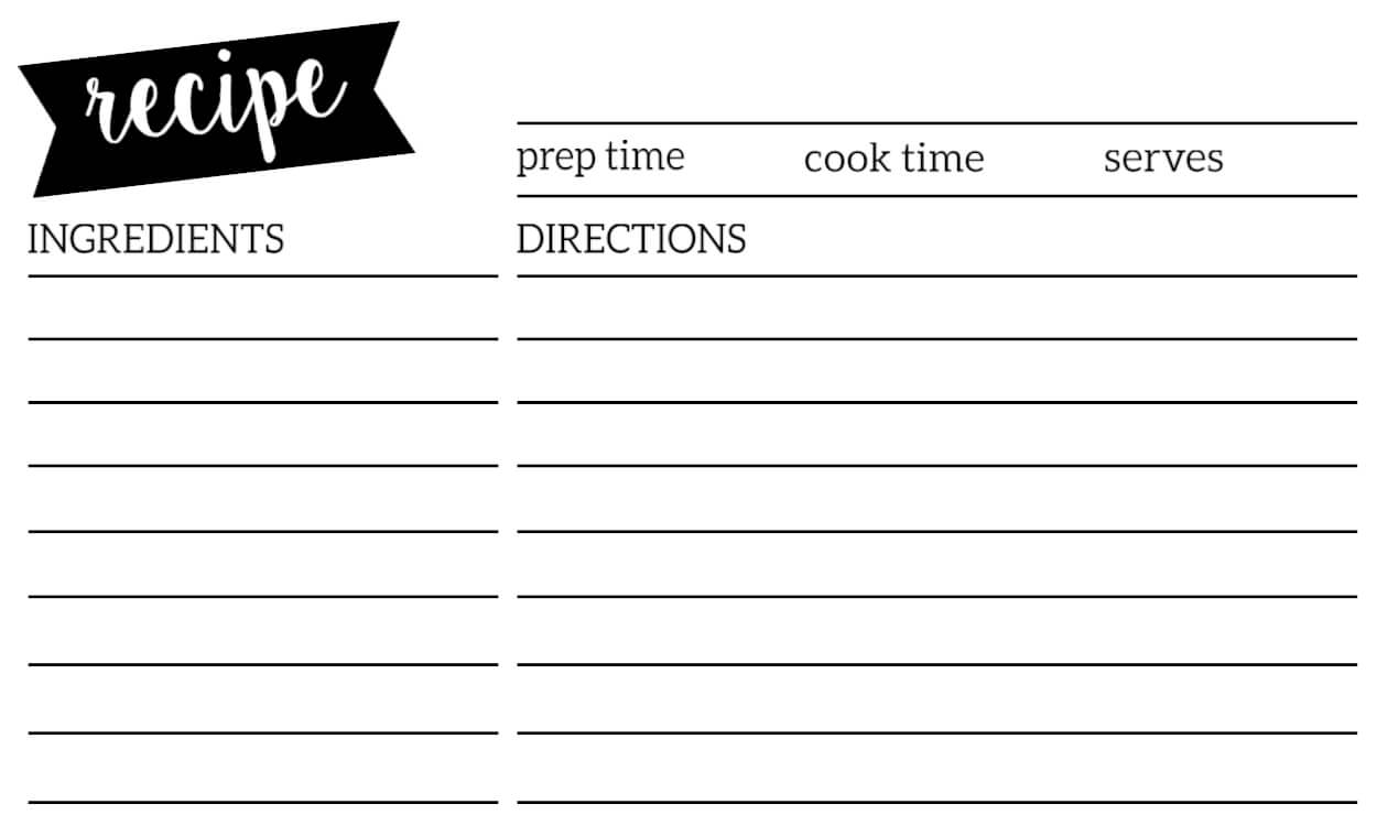 Free Recipe Card Template Printable – Paper Trail Design With Regard To Free Templates For Cards Print