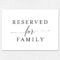 Free Reserved For Family Printable Card From | Reserved Throughout Reserved Cards For Tables Templates