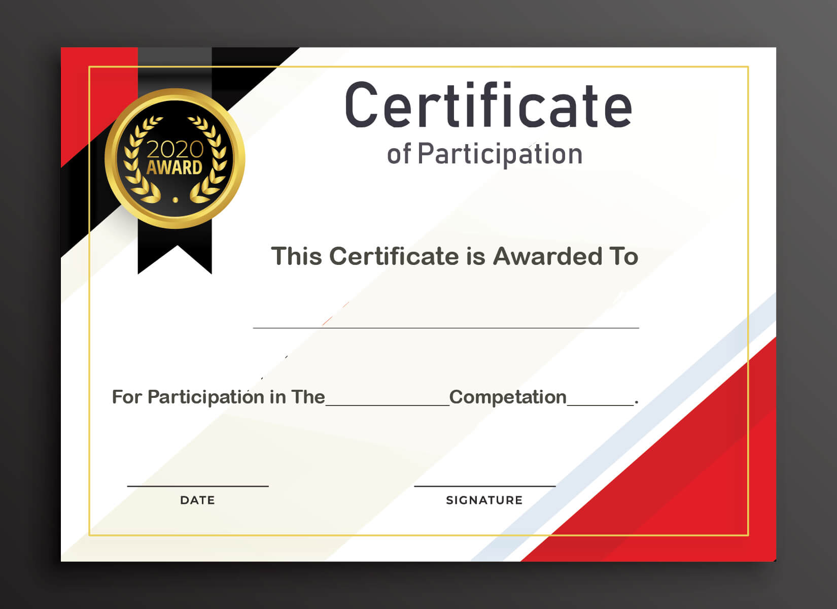 Free Sample Format Of Certificate Of Participation Template For Free Templates For Certificates Of Participation