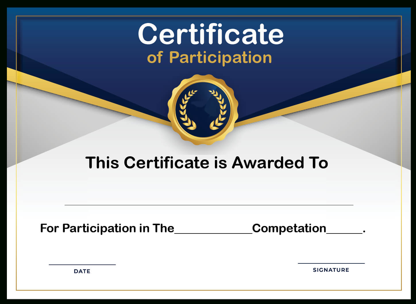 Free Sample Format Of Certificate Of Participation Template Inside Certificate Of Participation Template Doc