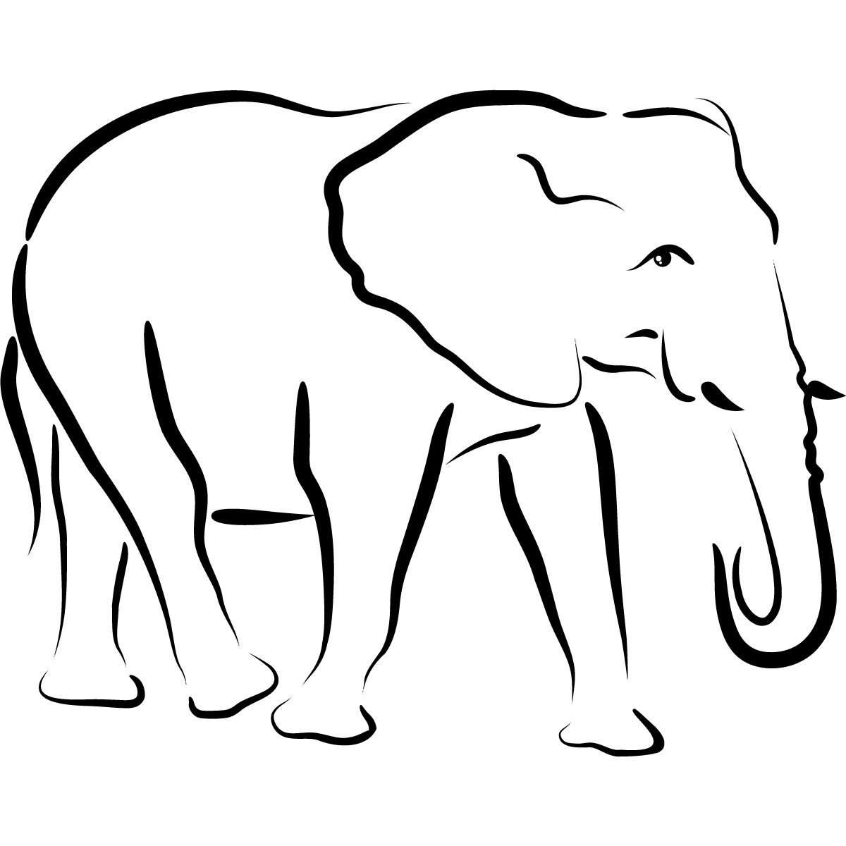 Free Simple Elephant Outline, Download Free Clip Art, Free Throughout Blank Elephant Template
