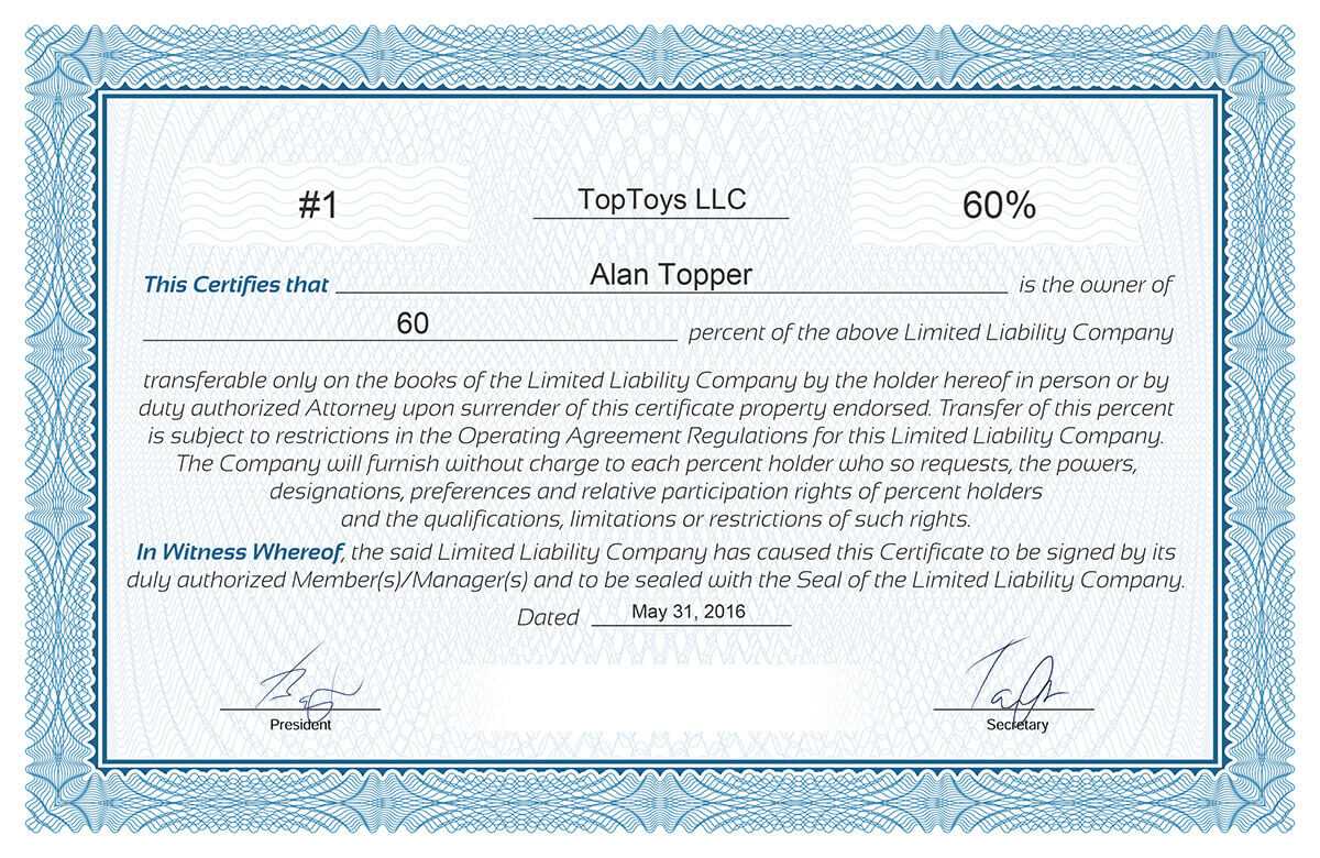 Free Stock Certificate Online Generator Regarding Llc Membership Certificate Template