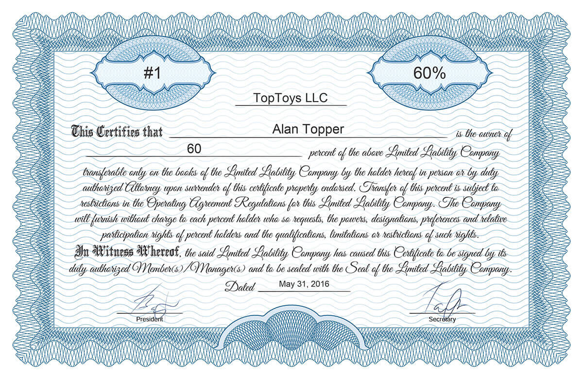 Free Stock Certificate Online Generator Regarding Shareholding Certificate Template
