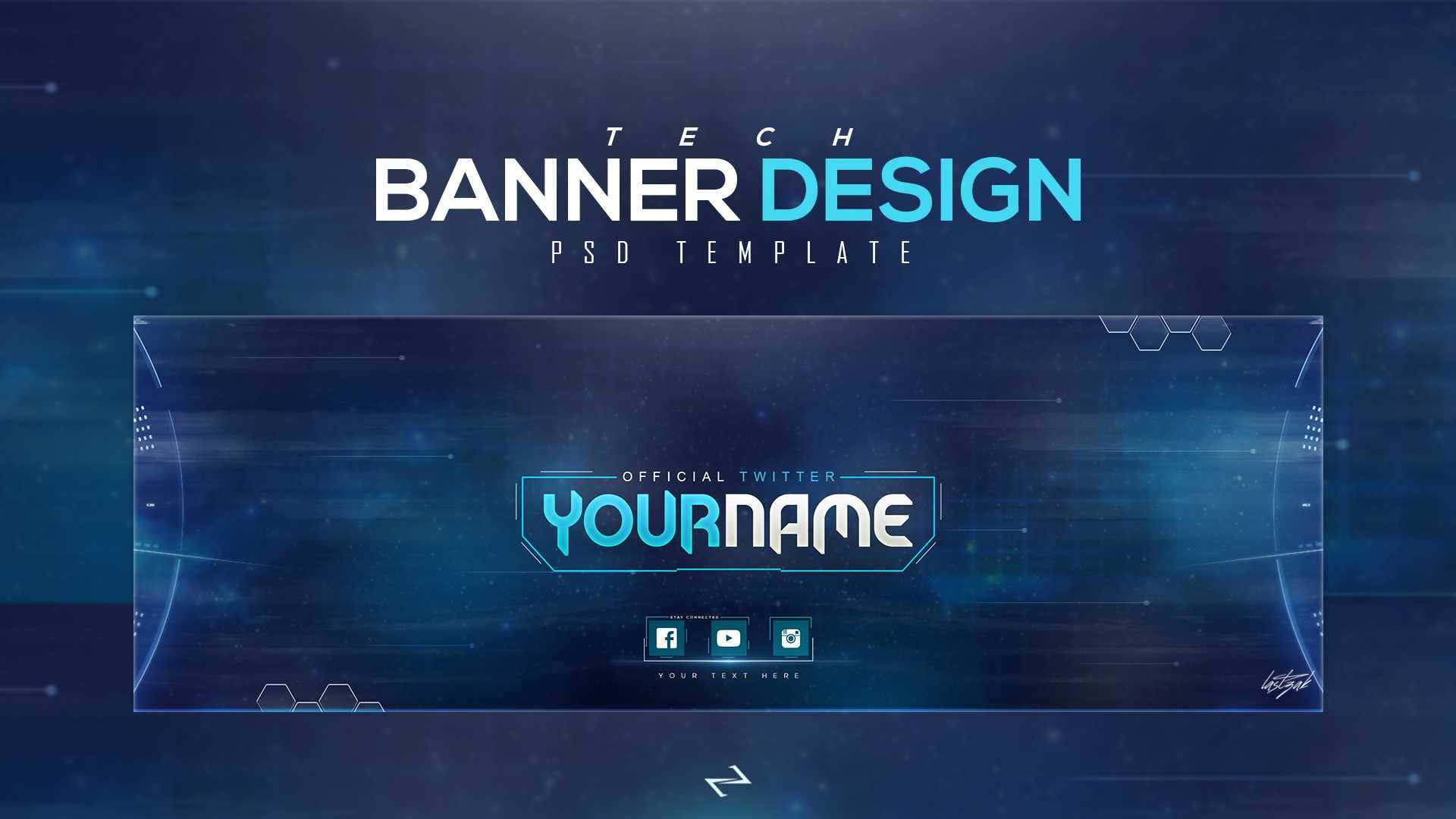 Free Tech Twitter Header Psd Template [Free To Use] - Lastzak18 Regarding Twitter Banner Template Psd