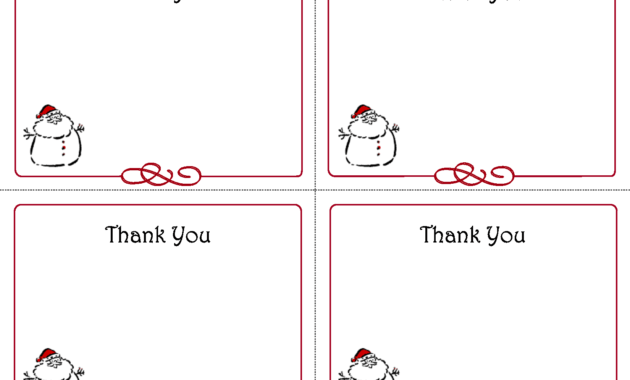 Free Thank You Cards Printable | Free Printable Holiday Gift for Christmas Thank You Card Templates Free