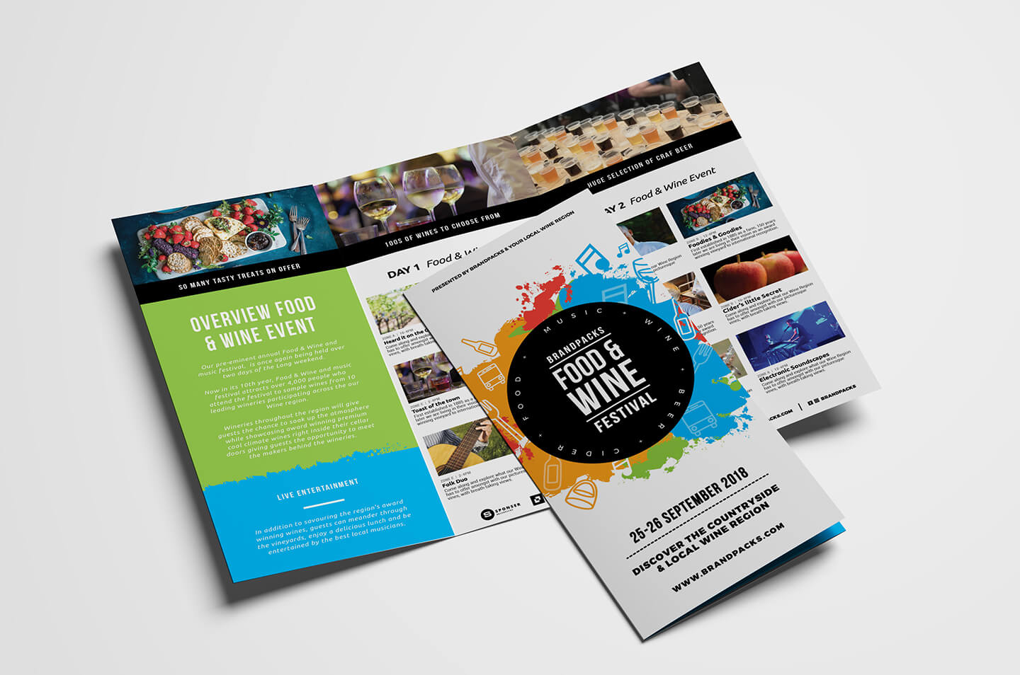 Free Tri Fold Brochure Template For Events & Festivals – Psd Throughout 2 Fold Brochure Template Free