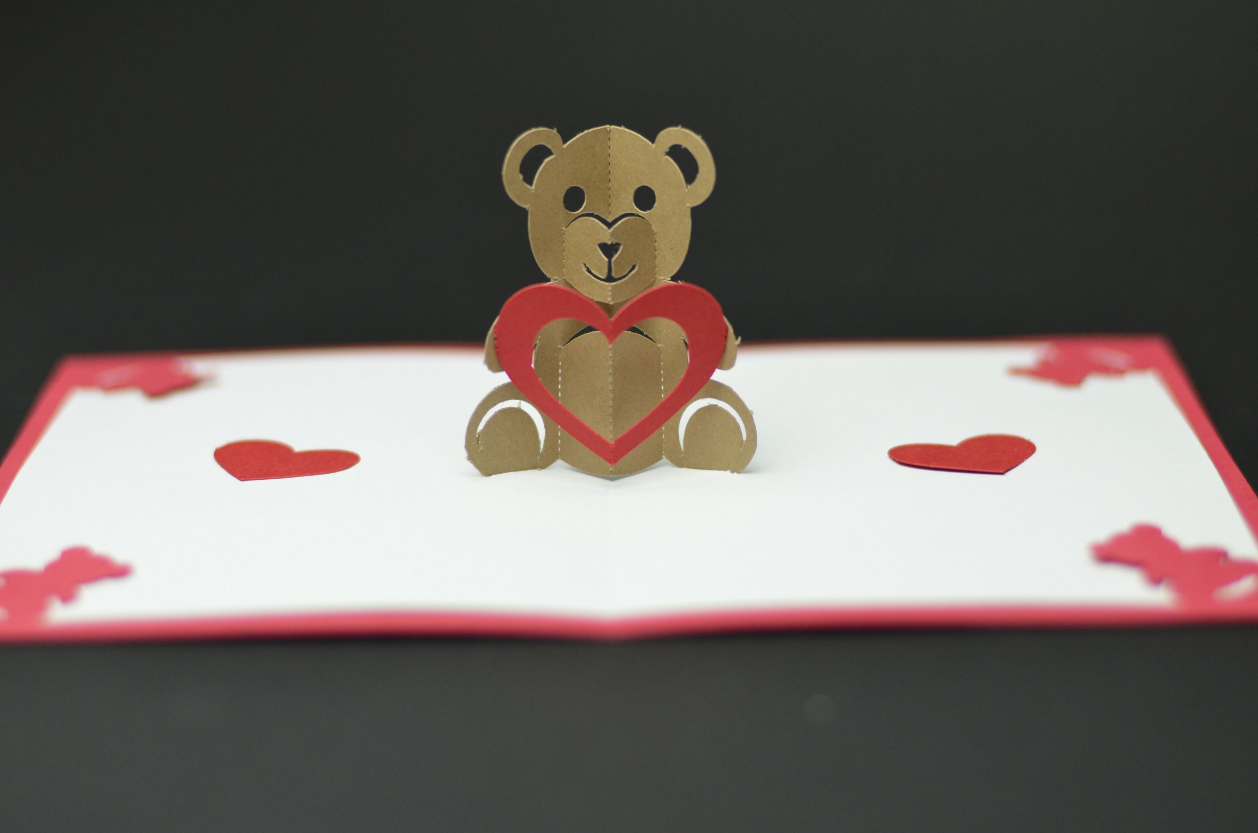 Free Valentines Day Pop Up Card Templates. Teddy Bear Pop Up In Popup Card Template Free